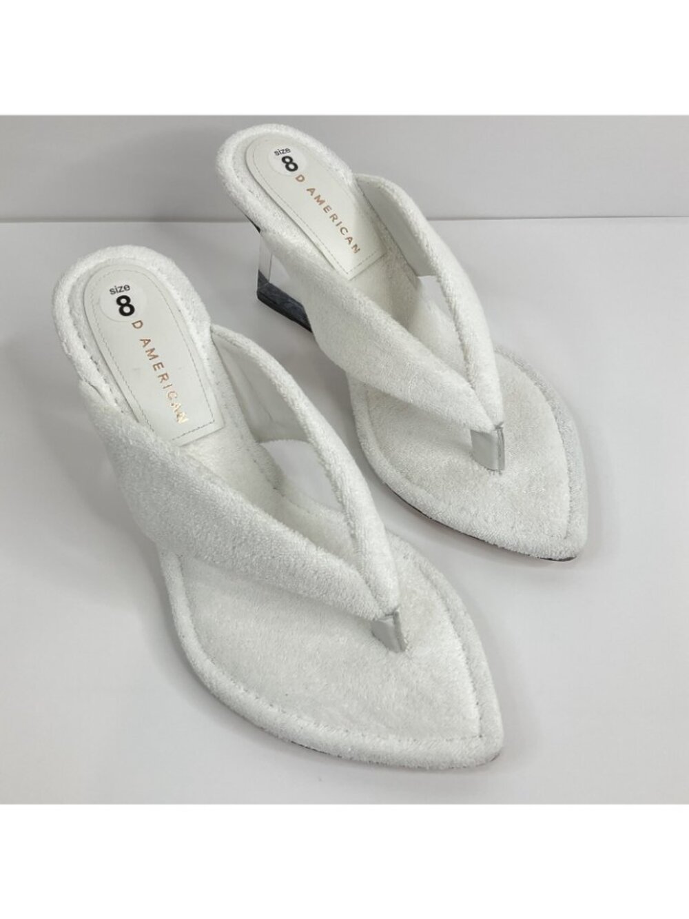 Good American Heels Womens Sz 8 White Terry Cloth Cinder F*cking Rella $260 Nwb - Picture 2 of 16